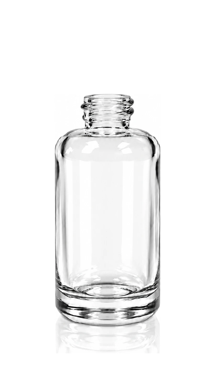 스포이드를 끼우기 전의 투명한 30ml 유리병